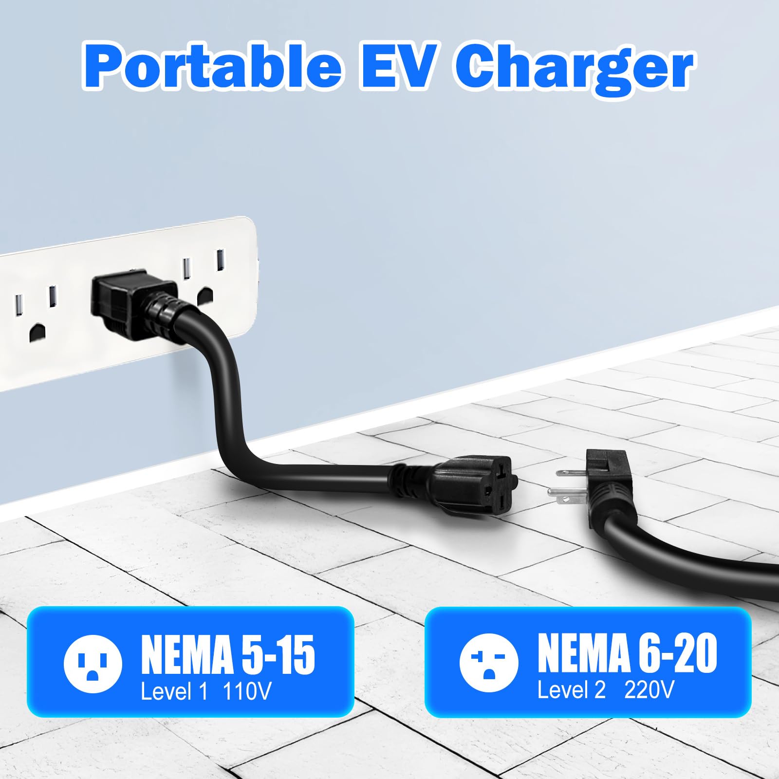Amazon.co.jp: 電気自動車 7.5M 変換プラグ付き EV充電器 家庭用PHV/EV